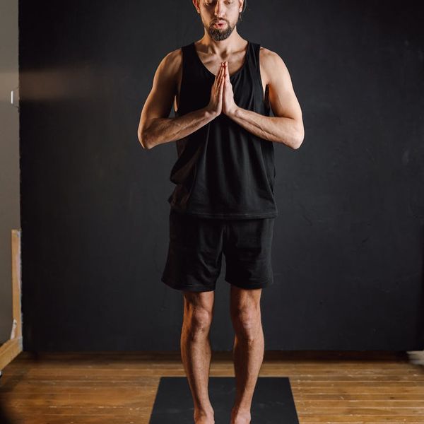Person in a meditative yoga pose, symbolizing a calm mind.